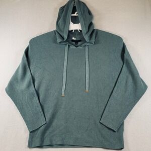 Cyrus Women's Long Sleeve Pullover Waffle Knit Hoodie Sweater Top Green Size L